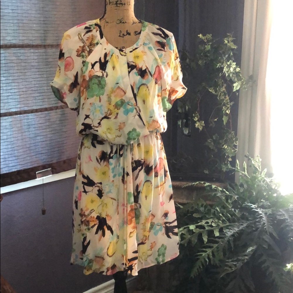 Floral print nylon dress.